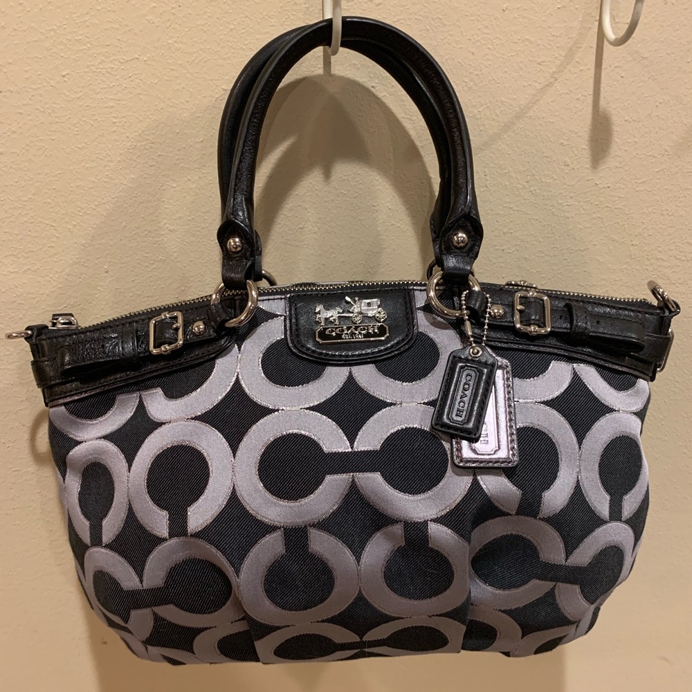 Authentic Coach Madison Sophia OP Art Blk Silver
